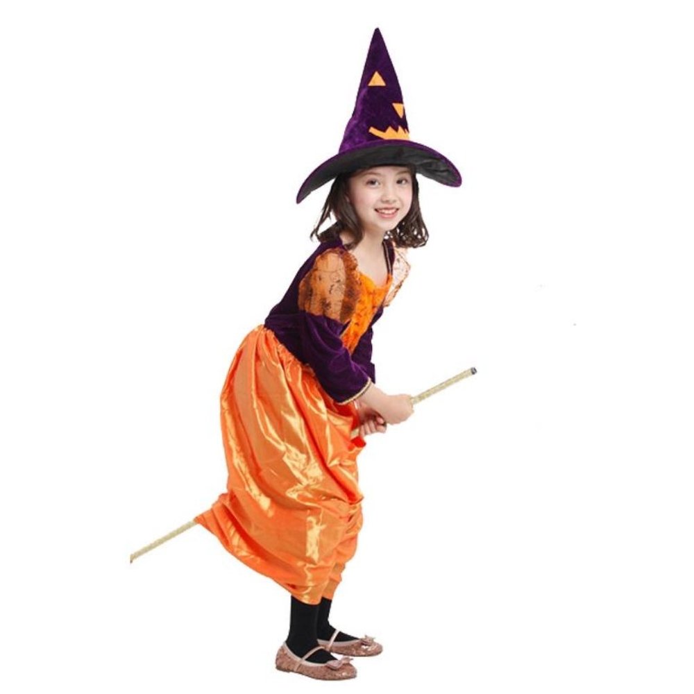 Orange Halloween Costume for Girls - Little Witch Costume